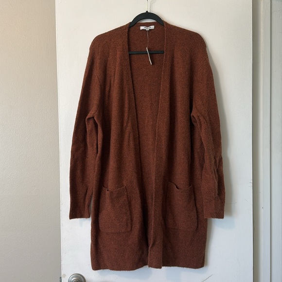Madewell Kent Cardigan Sweater in Heather Clay brown - Picture 4 of 5